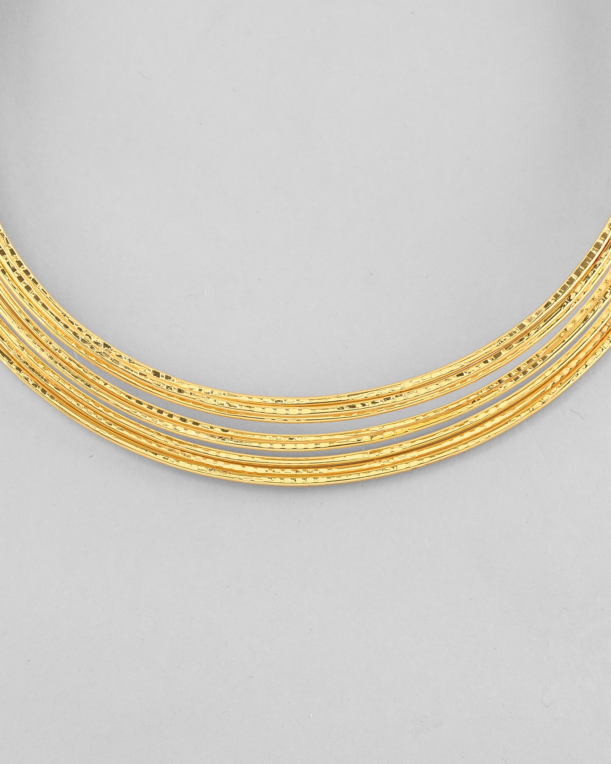 VOJ Gold-Polished Muti Layared Hasli Necklace - Distacart