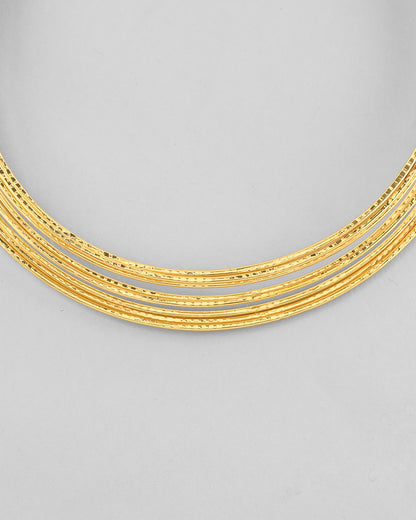 VOJ Gold-Polished Muti Layared Hasli Necklace - Distacart