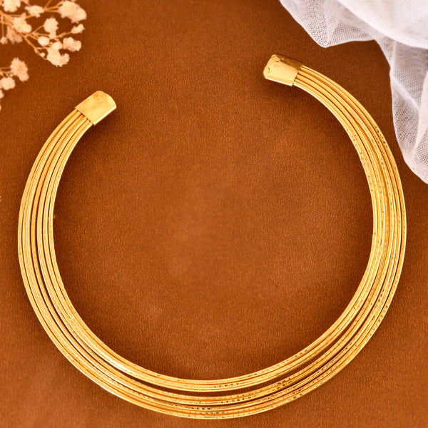 VOJ Gold-Polished Muti Layared Hasli Necklace - Distacart