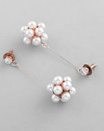 Thumbnail for VOJ Rose Gold-Polished Handcrafted Floral Pearl Drop Earrings - Distacart