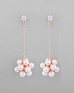 Thumbnail for VOJ Rose Gold-Polished Handcrafted Floral Pearl Drop Earrings - Distacart