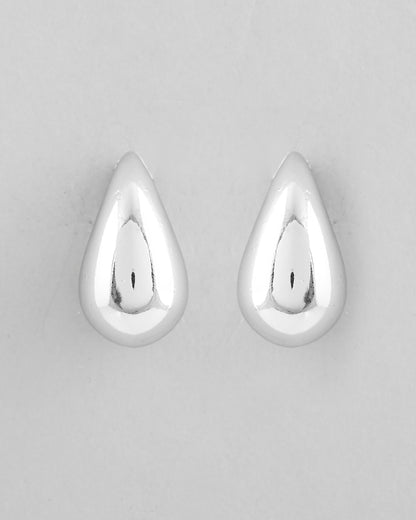 VOJ Silver Plated Teardrop-Shaped Stud Earrings - Distacart