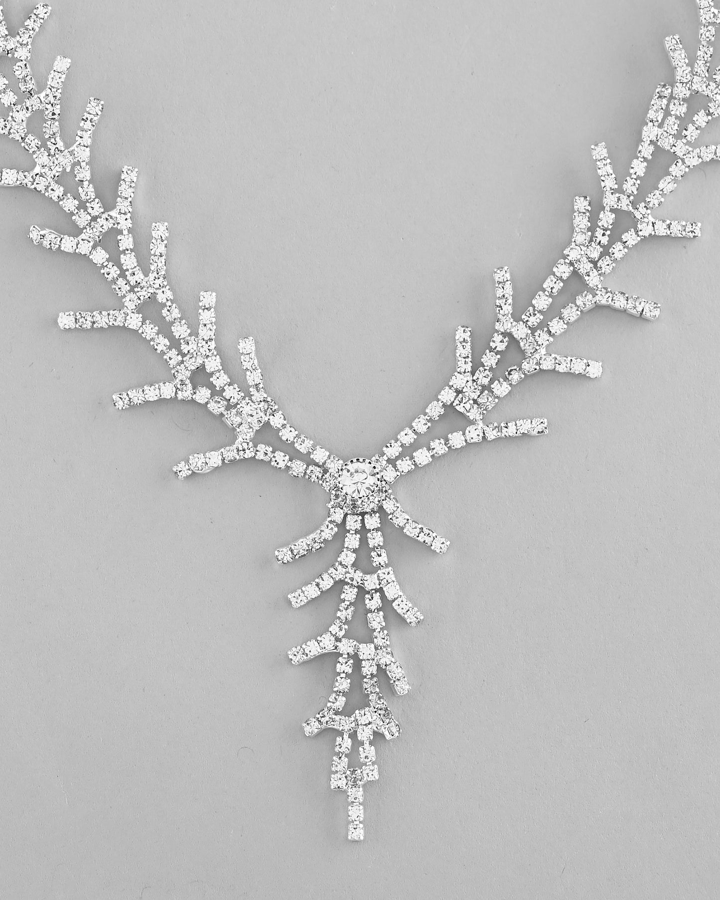 VOJ AD Stone Studded Silver Plated Designer Jewellery Set - Distacart