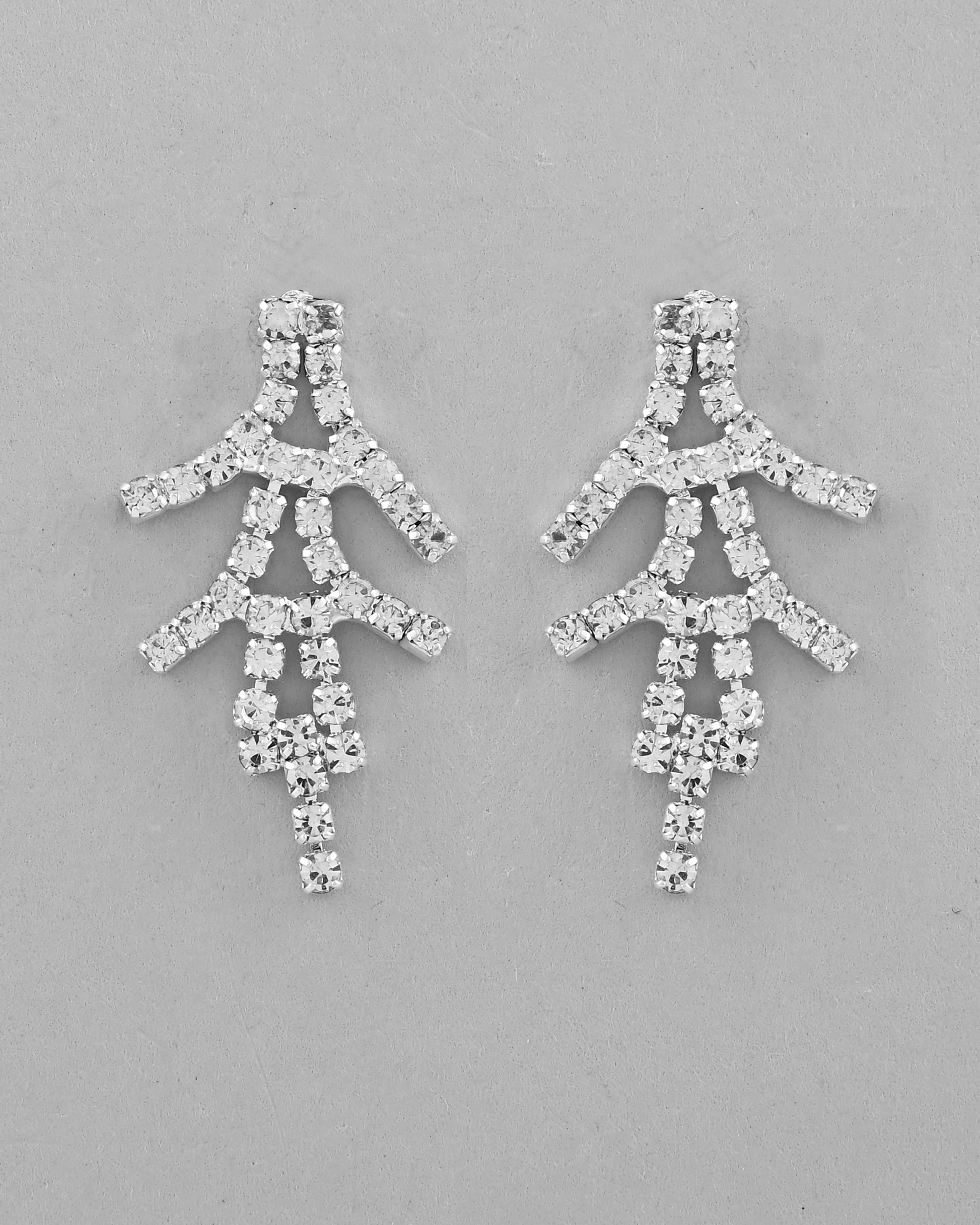 VOJ AD Stone Studded Silver Plated Designer Jewellery Set - Distacart