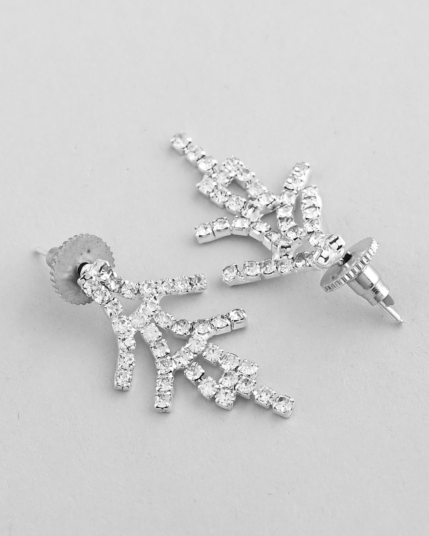 VOJ AD Stone Studded Silver Plated Designer Jewellery Set - Distacart