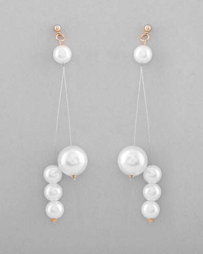 VOJ Pearl Studded Handcrafted Classic Drop Earrings - Distacart