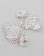 Thumbnail for VOJ Silver plated Kundan Contemporary Jhumka Earrings - Distacart