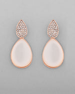Thumbnail for VOJ Gold-Polished CZ-Studded Korean Drop Earrings - Distacart