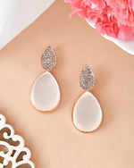 Thumbnail for VOJ Gold-Polished CZ-Studded Korean Drop Earrings - Distacart
