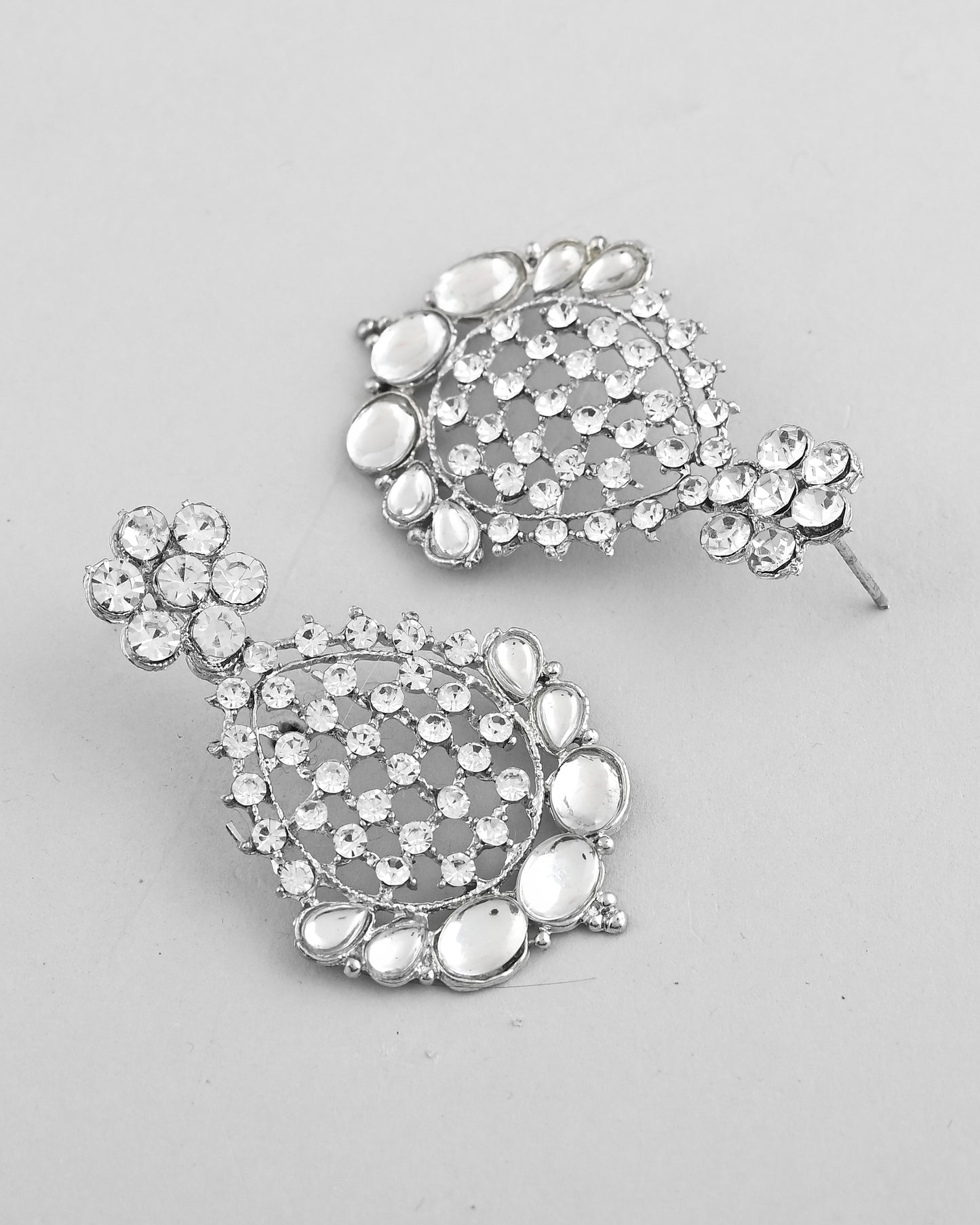 VOJ Silver Plated CZ-Stone Studded Choker Set With Mangtikka - Distacart
