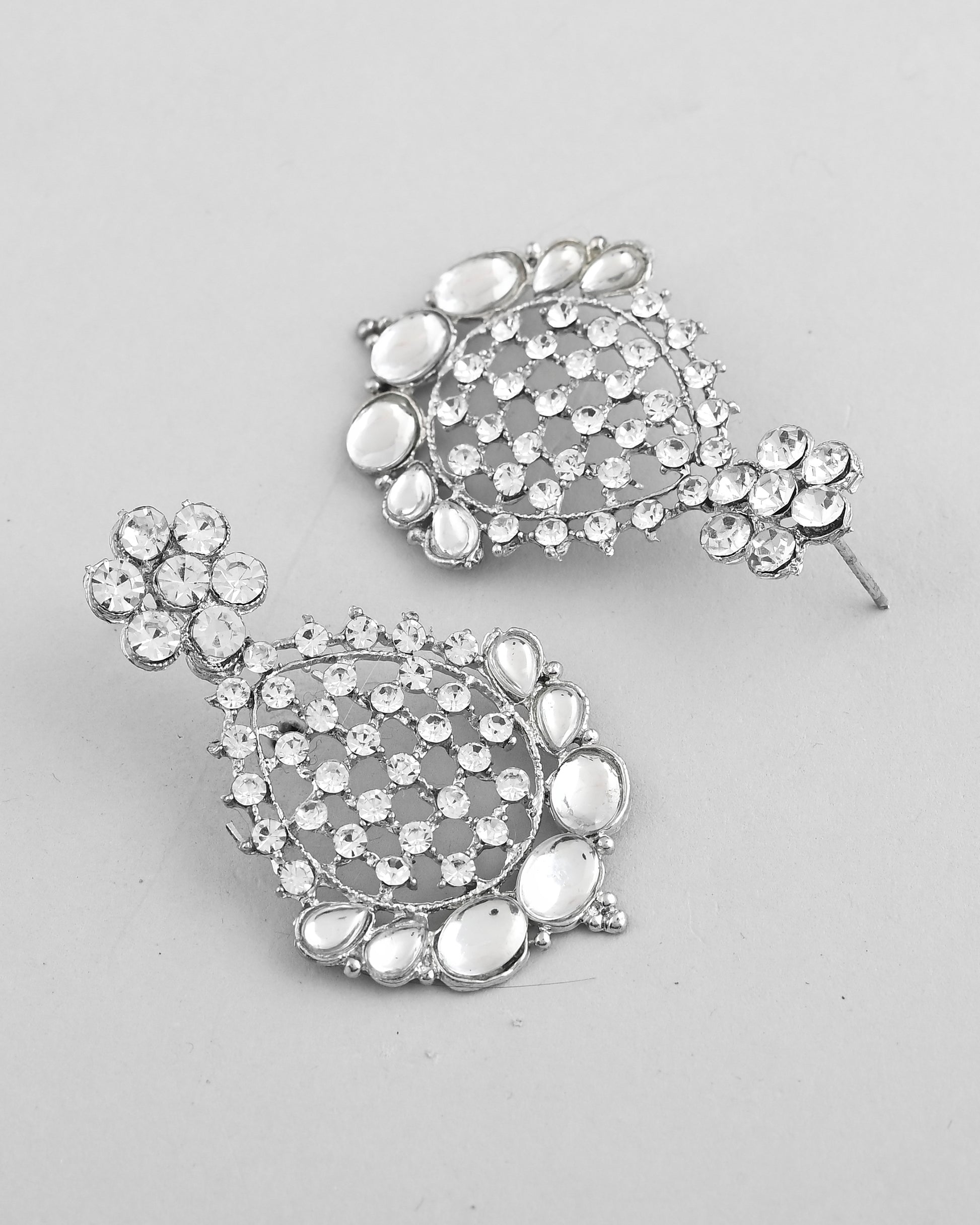 VOJ Silver Plated CZ-Stone Studded Choker Set With Mangtikka - Distacart