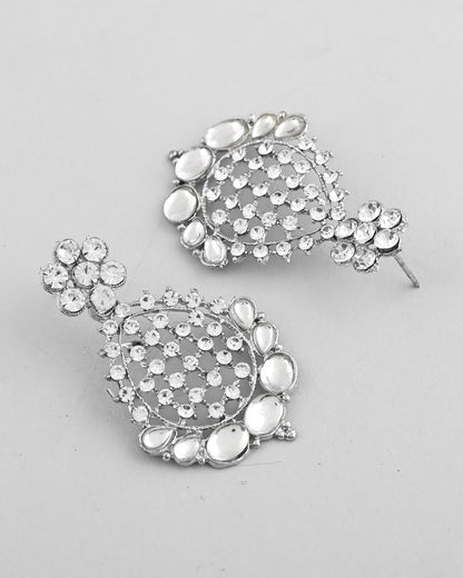 VOJ Silver Plated CZ-Stone Studded Choker Set With Mangtikka - Distacart
