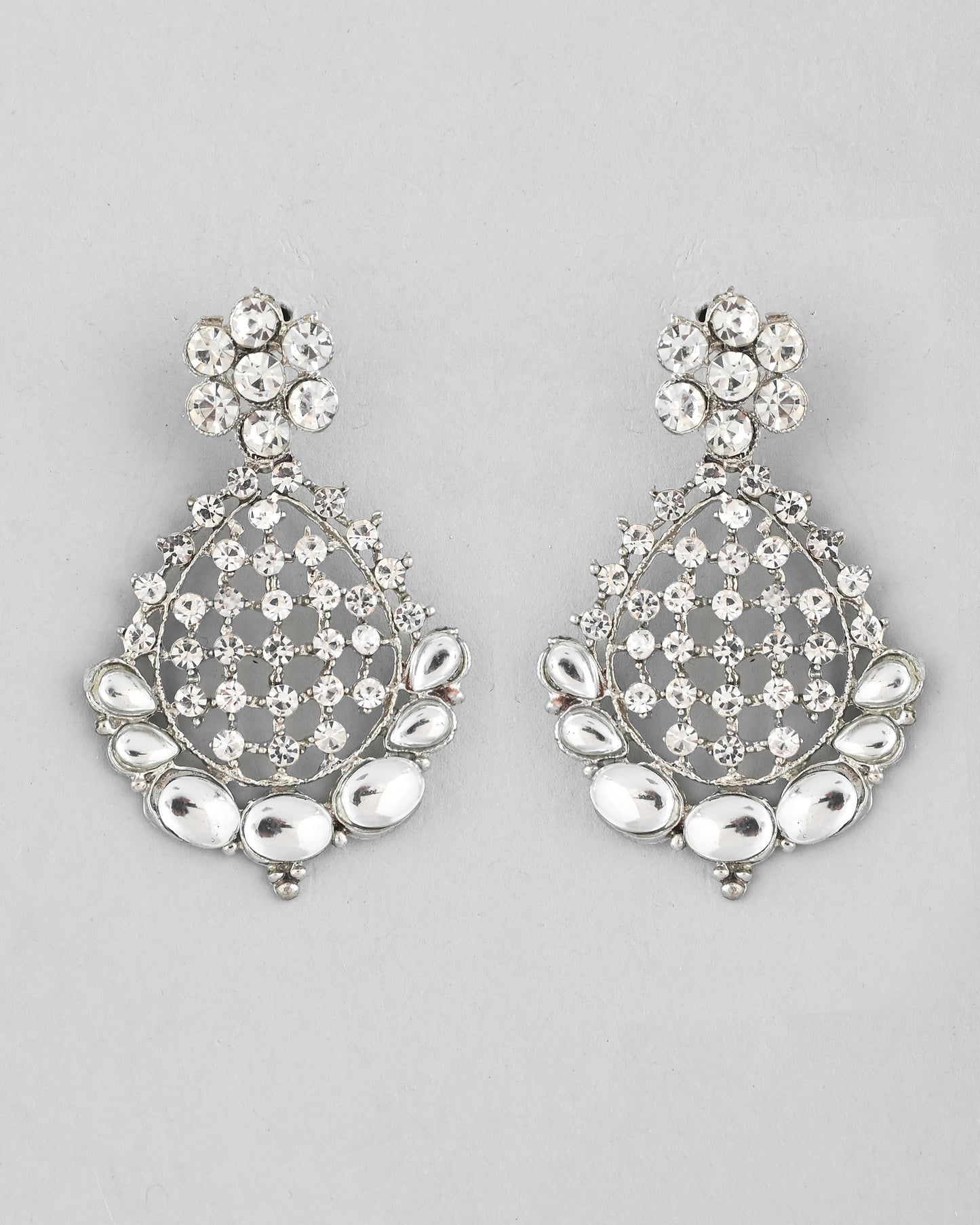 VOJ Silver Plated CZ-Stone Studded Choker Set With Mangtikka - Distacart