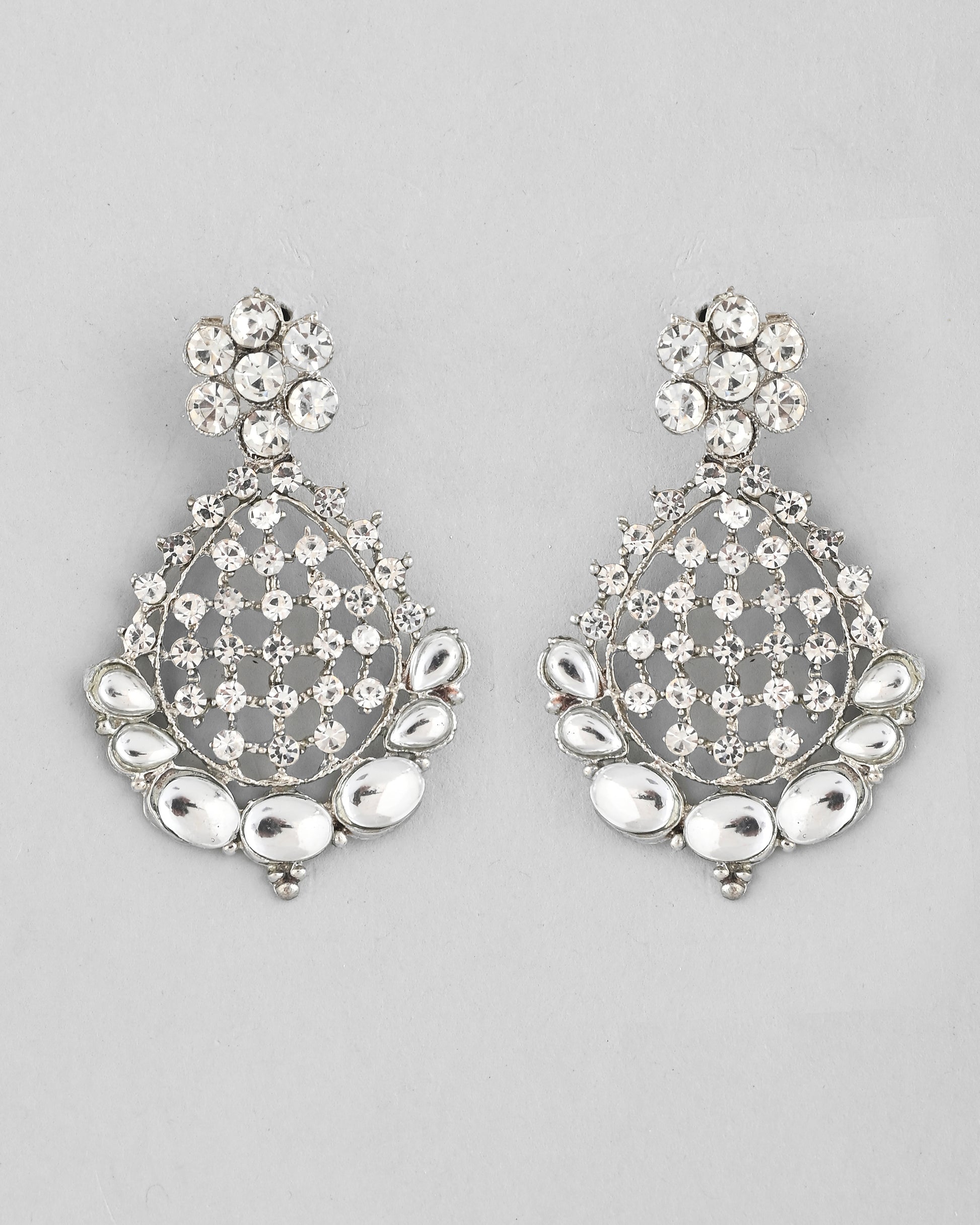 VOJ Silver Plated CZ-Stone Studded Choker Set With Mangtikka - Distacart
