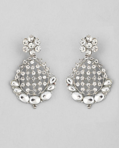 VOJ Silver Plated CZ-Stone Studded Choker Set With Mangtikka - Distacart