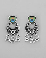 Thumbnail for VOJ Silver Plated Peacock Contemporary Choker And Earrings - Distacart