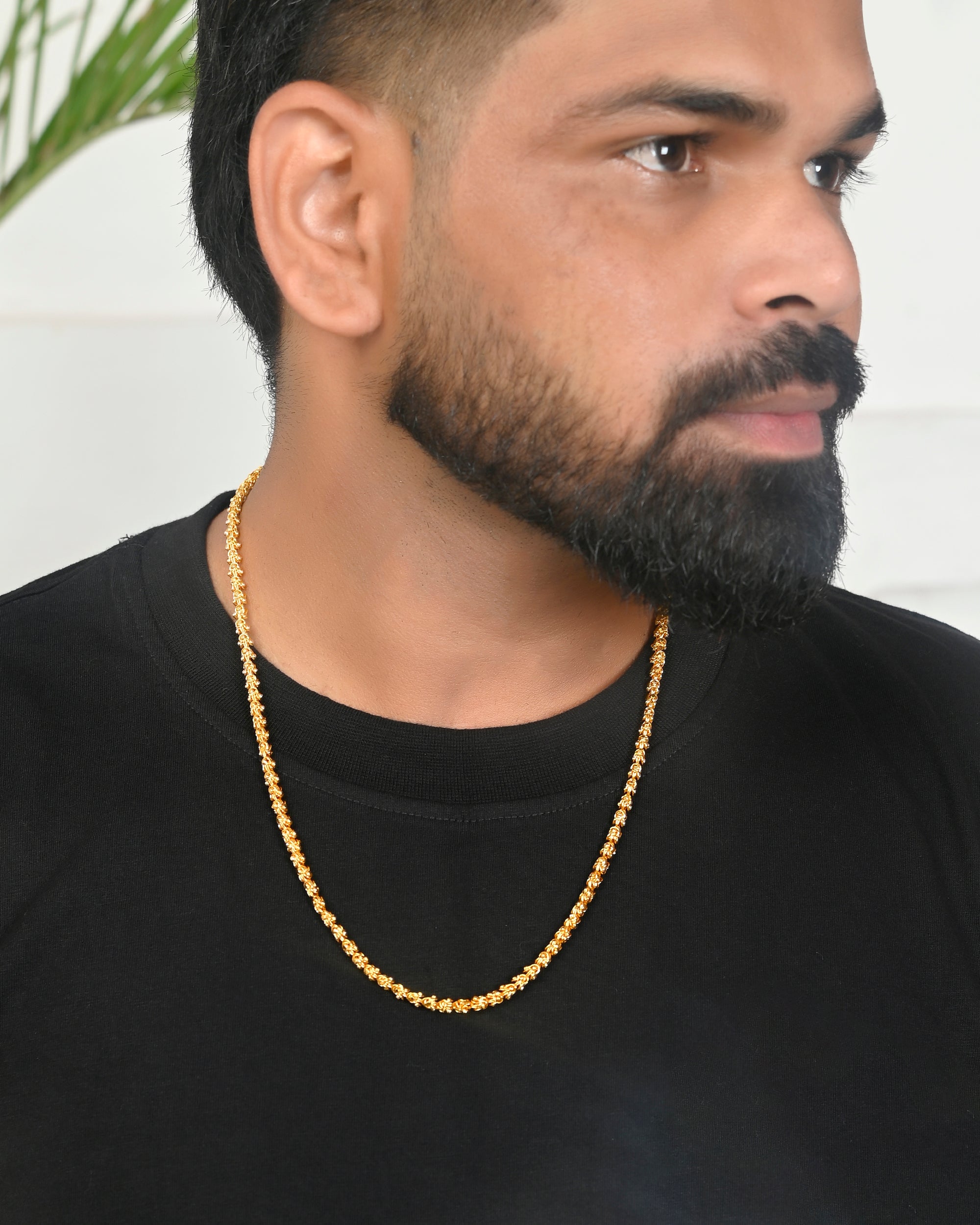 VOJ Gold-Polished EvilEye Men Designer Chain - Distacart