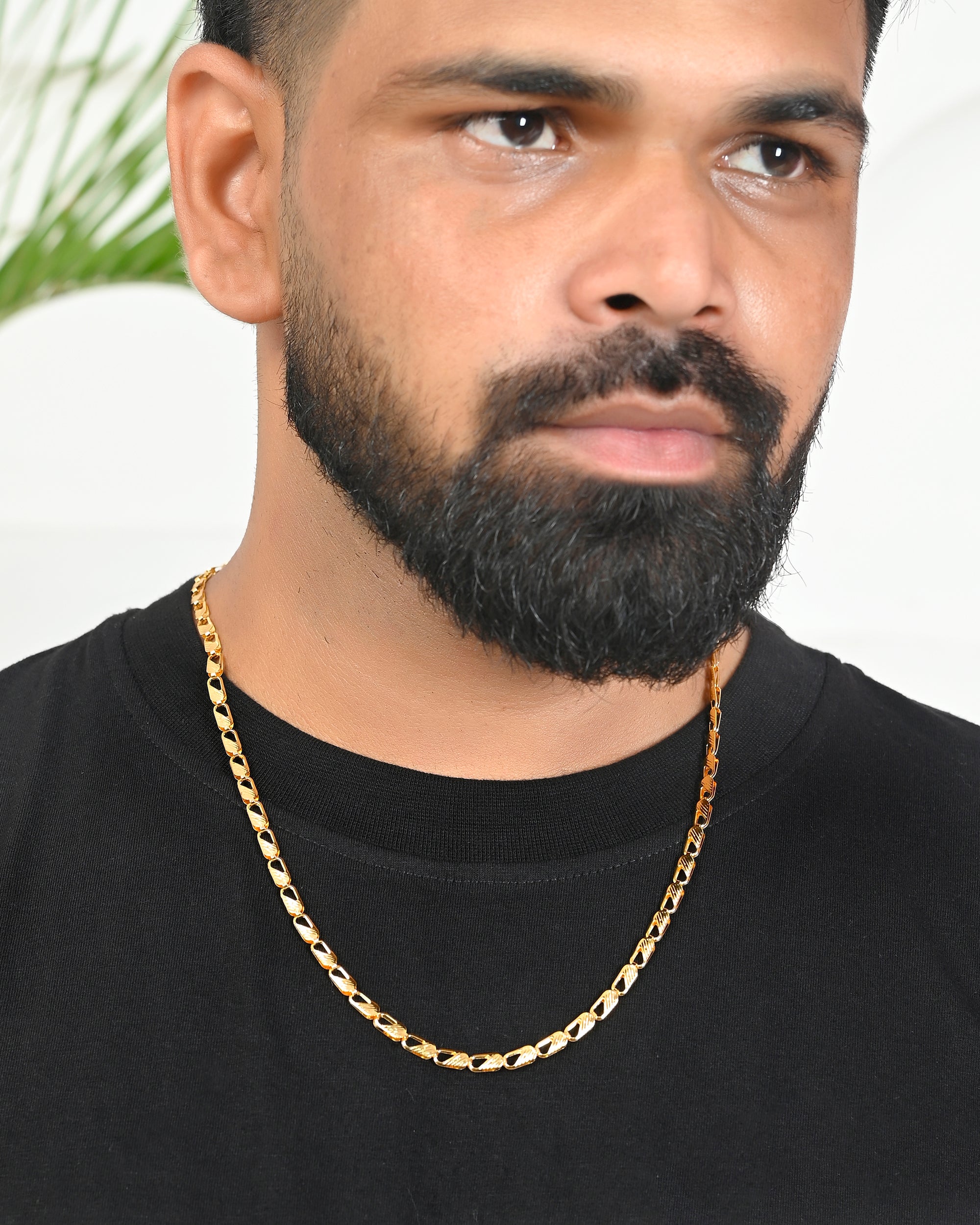 VOJ Gold-Polished Men Designer Chain - Distacart