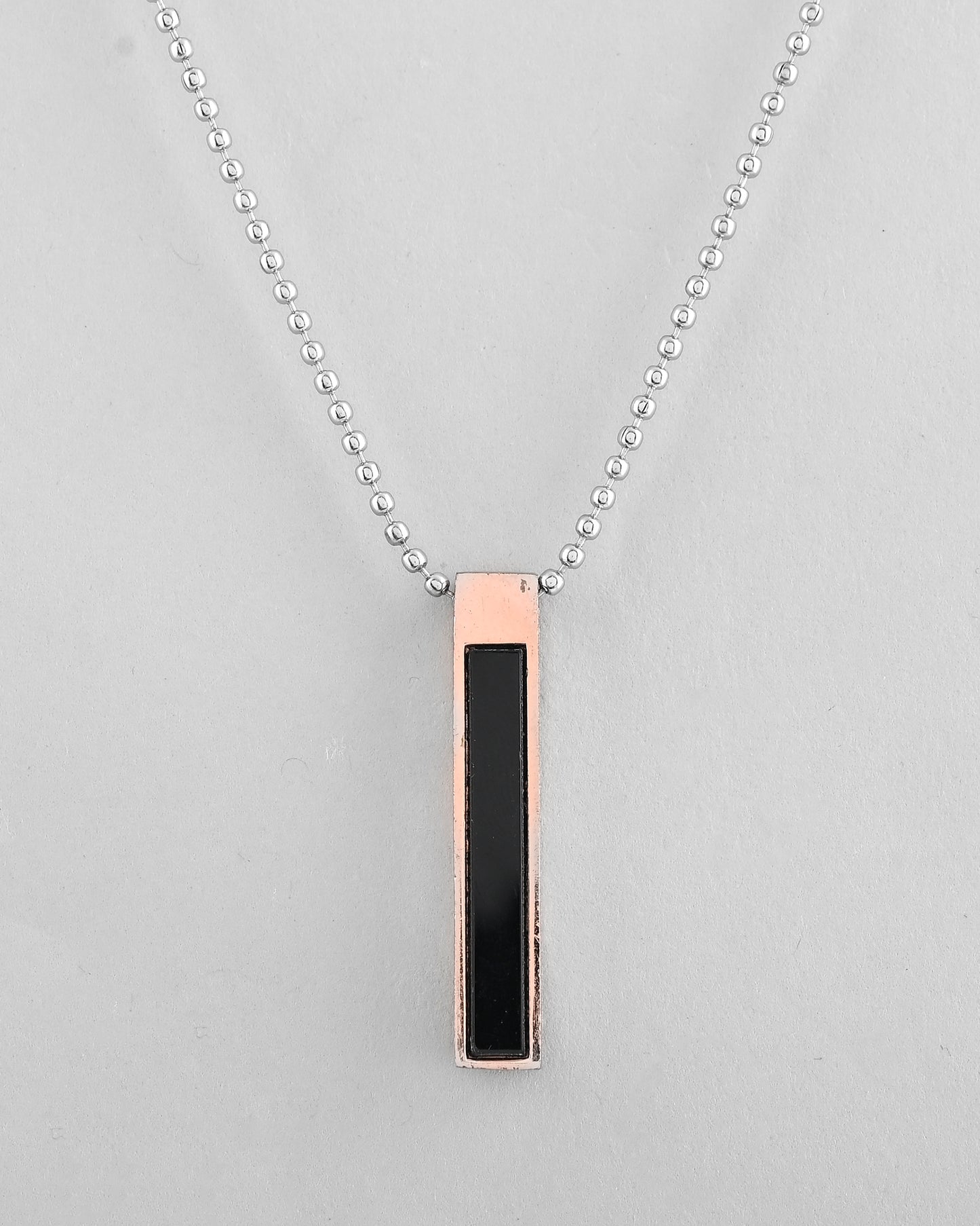 VOJ Silver Plated Men Chain With Rectangular Shaped Pendent - Distacart