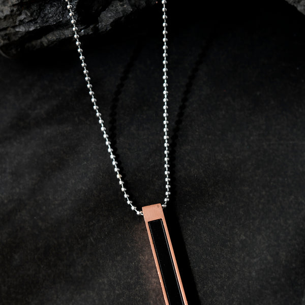 VOJ Silver Plated Men Chain With Rectangular Shaped Pendent - Distacart