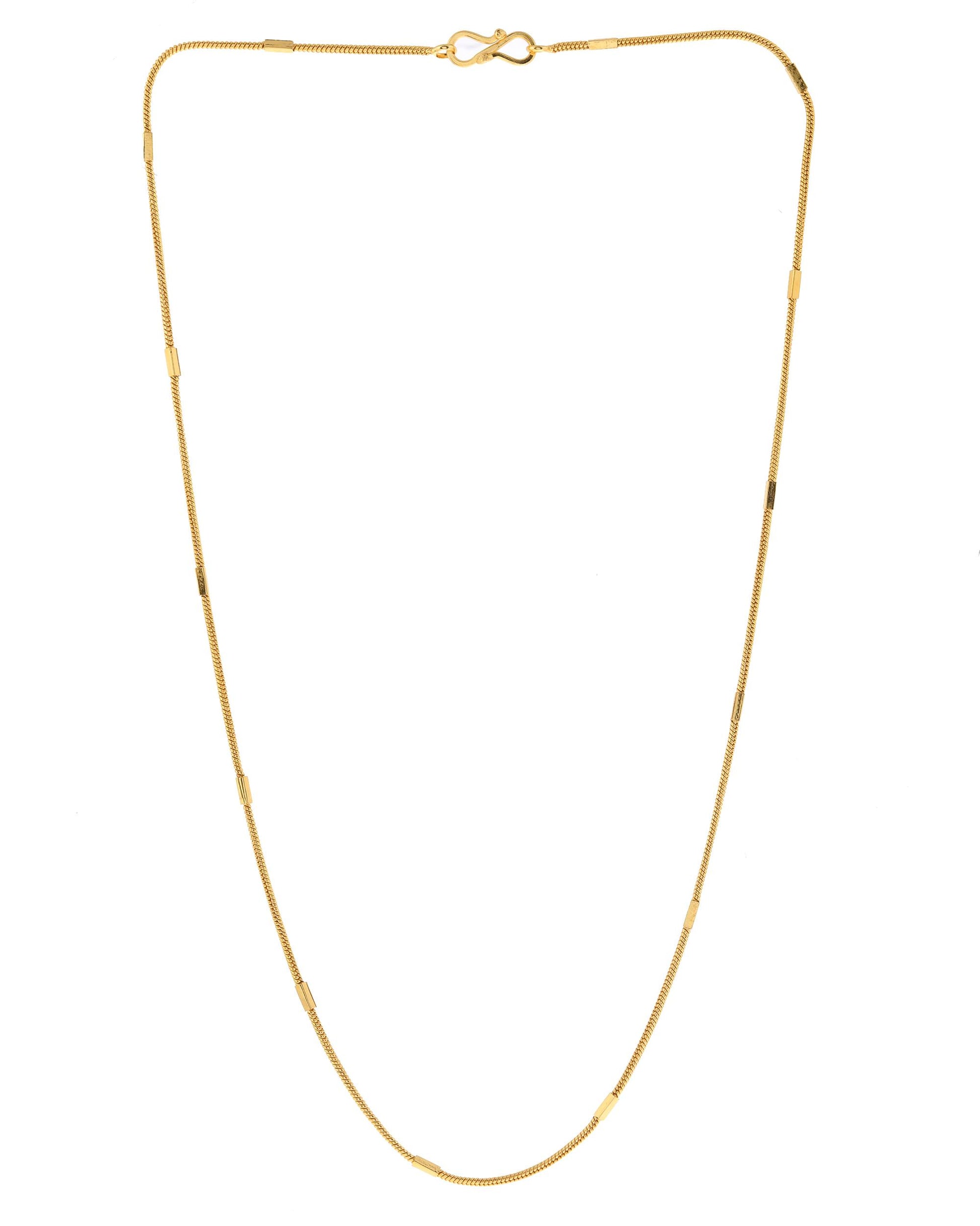 VOJ Gold-Polished Pipe Chain For Women - Distacart