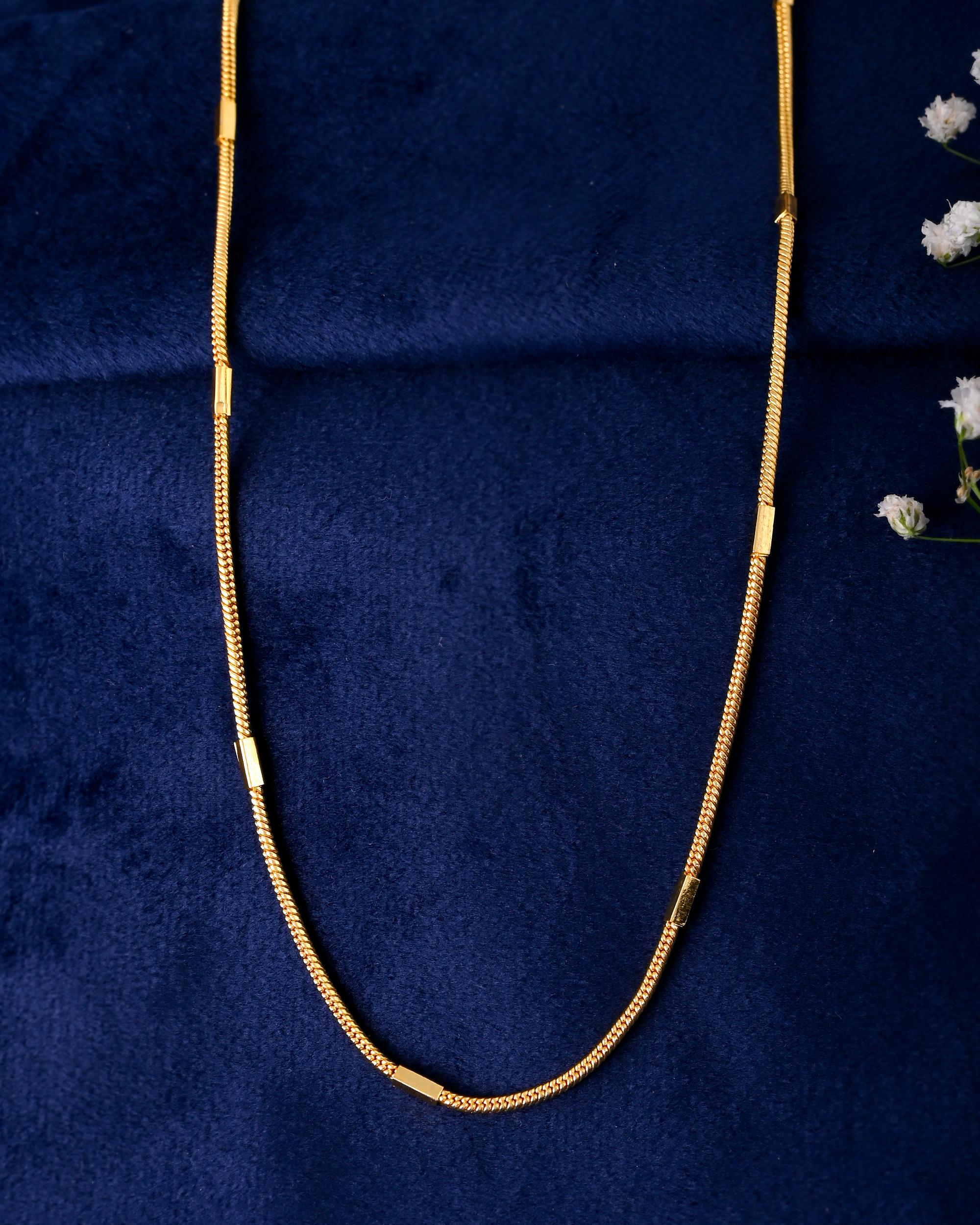 VOJ Gold-Polished Pipe Chain For Women - Distacart