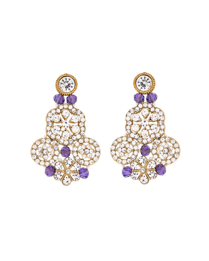 VOJ Purple Beaded With Stone Studded Long Jewellery Set - Distacart