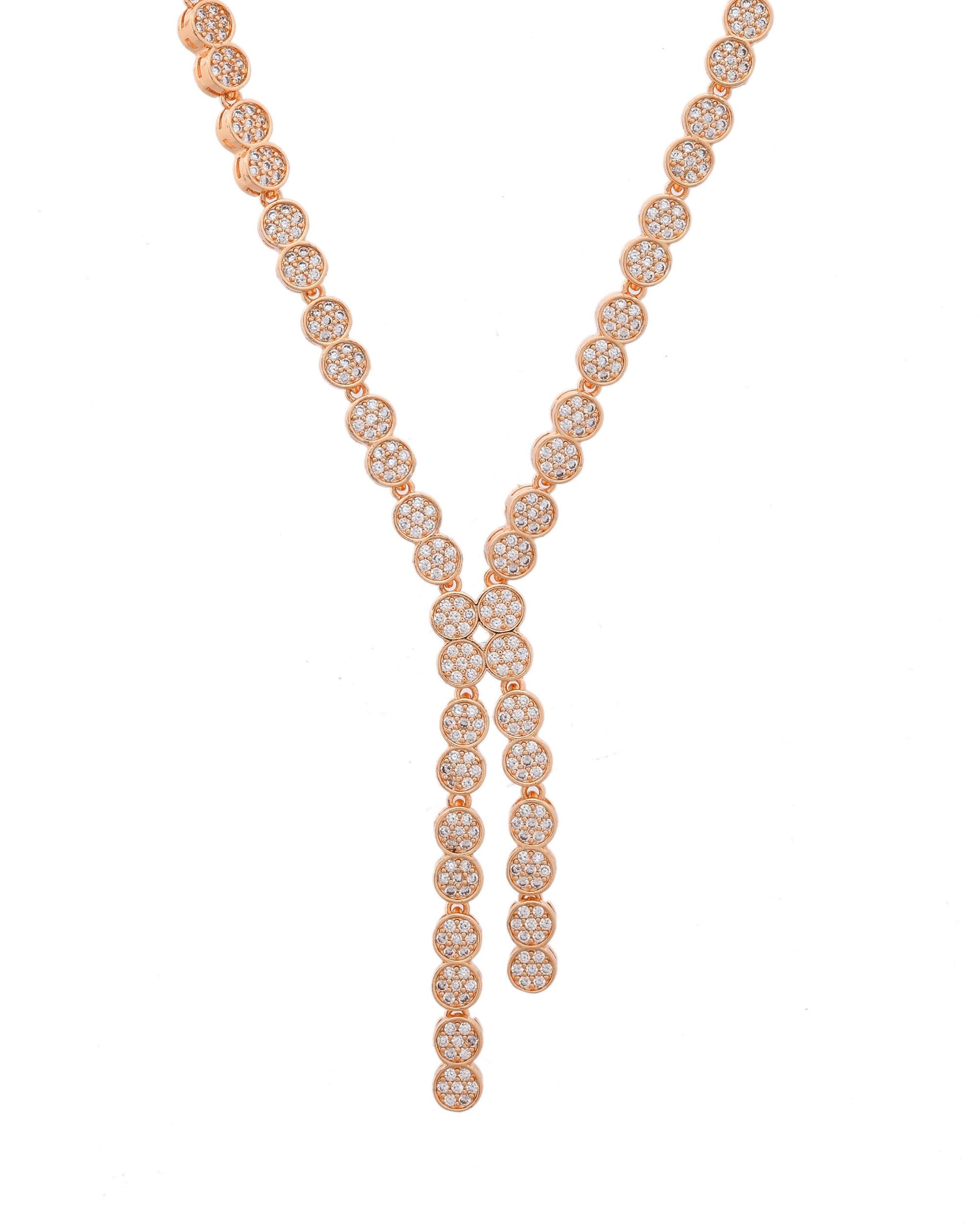 VOJ Gold-Polished Ad Stone Studded Circular Jewellery Set - Distacart