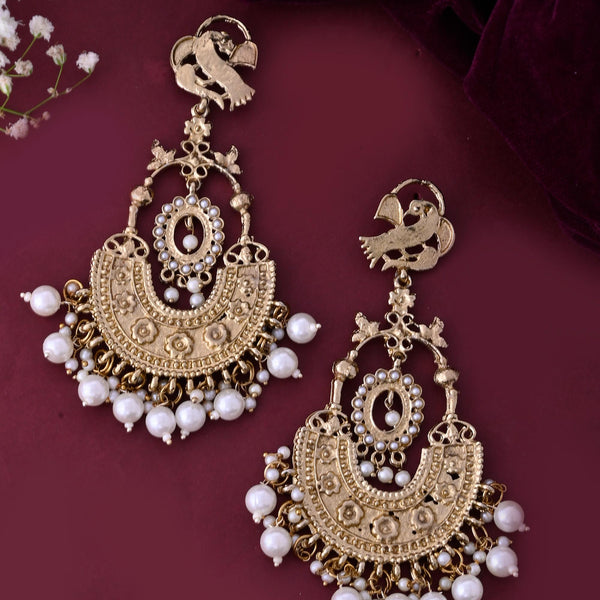 VOJ Copper Plated Designer Long Drop Earrings - Distacart