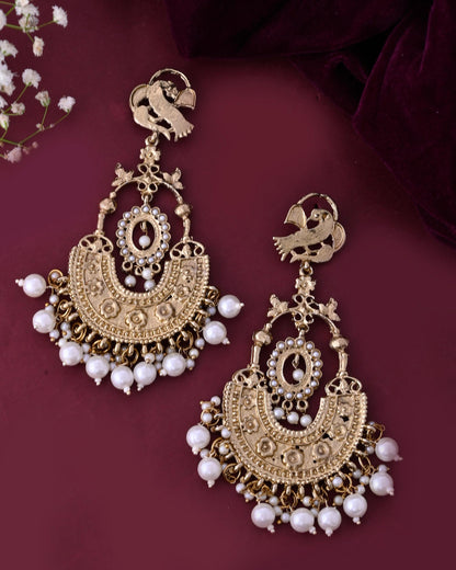 VOJ Copper Plated Designer Long Drop Earrings - Distacart