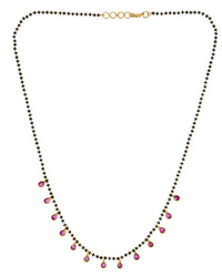 Thumbnail for VOJ Gold-Polished Ad Studded Drop Shaped Mangalsutra