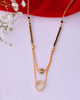 VOJ Gold-Polished Ad Studded Oval Shaped Mangalsutra - Distacart
