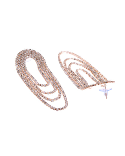 VOJ Gold-Polished Stone Studded Necklace With Earrings Set - Distacart