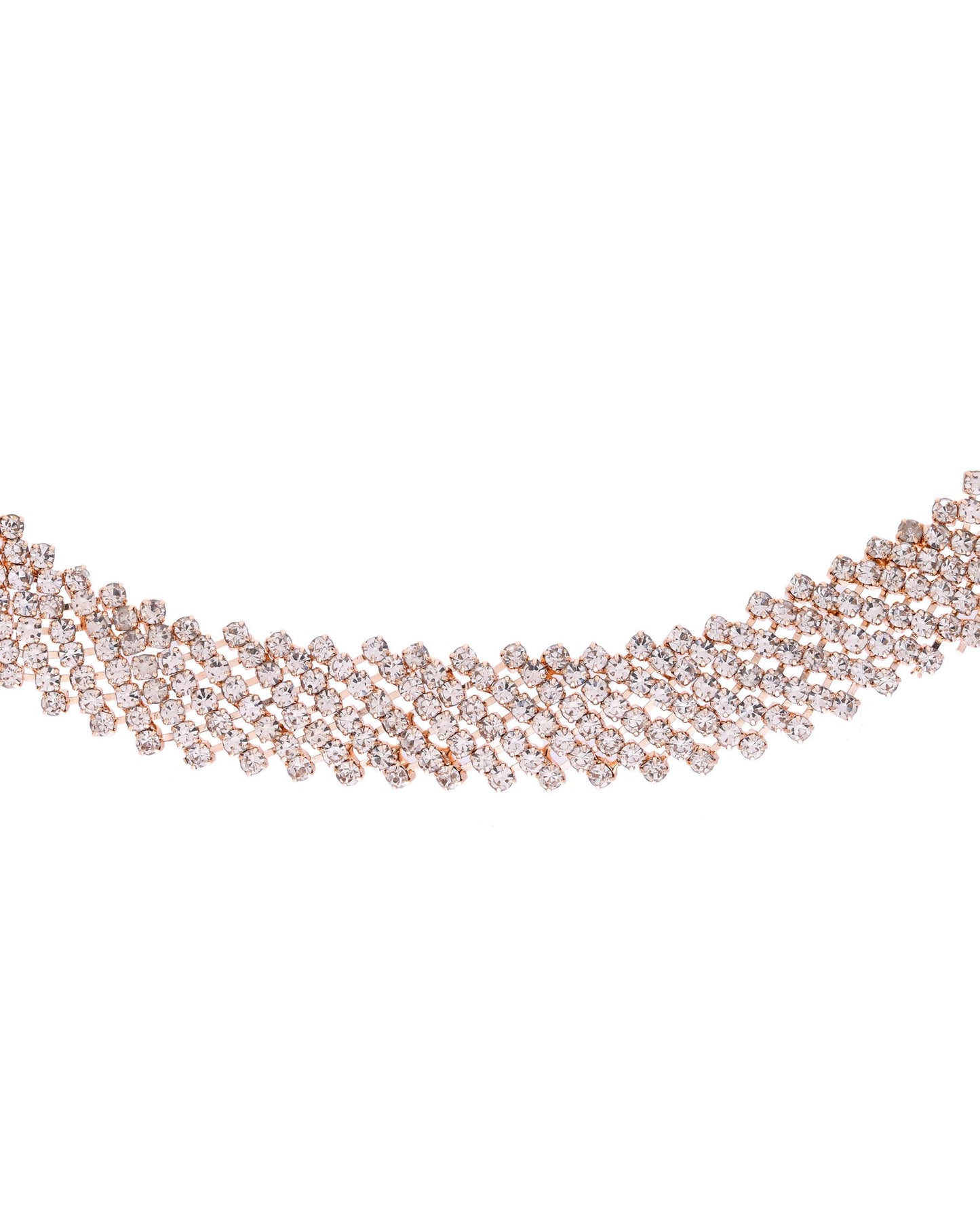 VOJ Gold-Polished Stone Studded Necklace With Earrings Set - Distacart