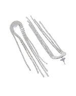 Thumbnail for VOJ Silver-Plated Crystals Stone Studded Contemporary Drop Earrings - Distacart