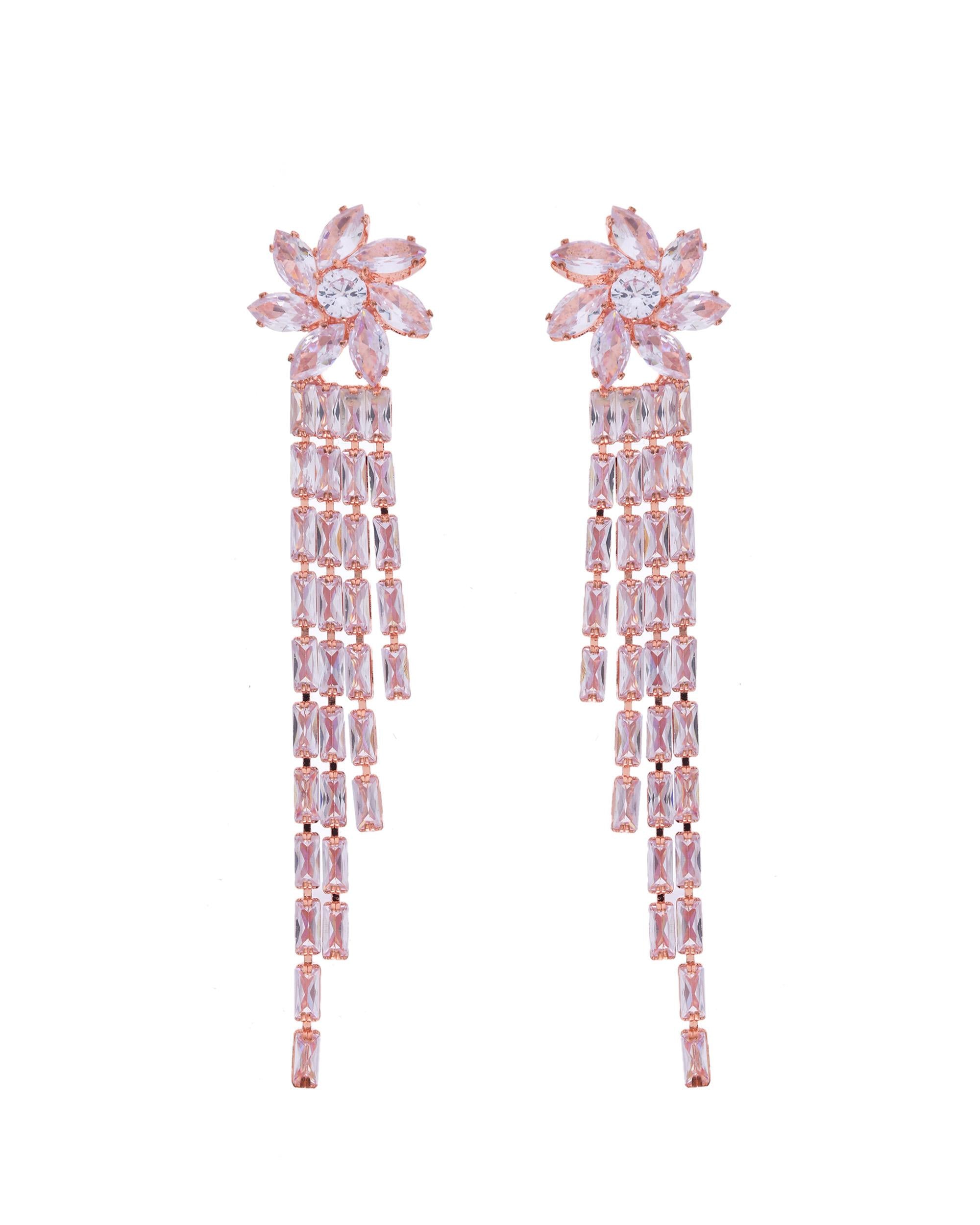 VOJ Gold-Polished Contemporary Drop Earrings - Distacart