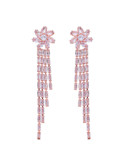 VOJ Gold-Polished Contemporary Drop Earrings - Distacart