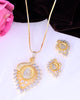 VOJ Dual Toned Ad-Studded Peacock Shaped Chain Set - Distacart