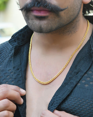 VOJ Gold-Polished Designer Men Chain - Distacart