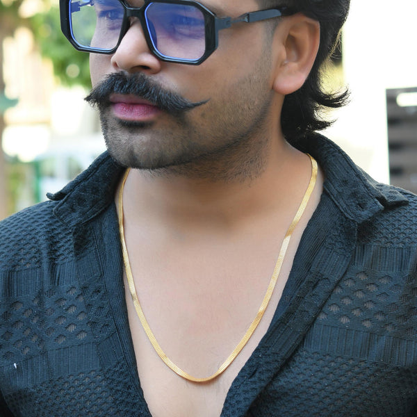 VOJ Gold-Polished Designer Box Men Chain - Distacart