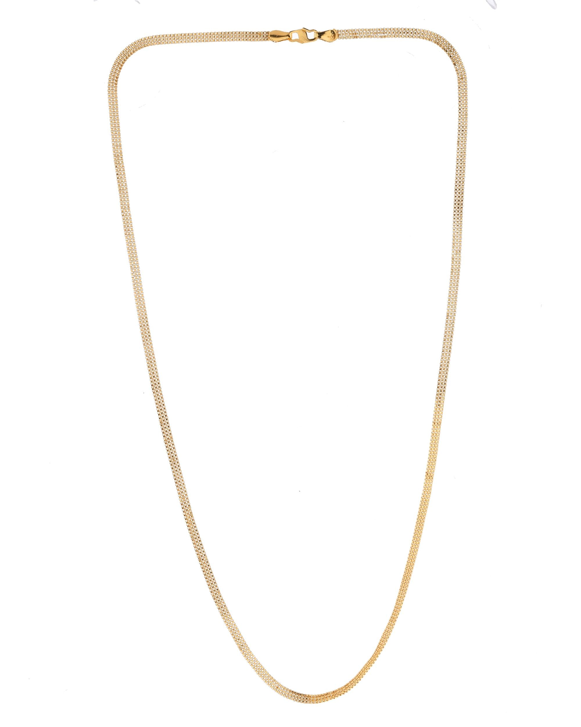 VOJ Gold-Polished Designer Box Men Chain - Distacart