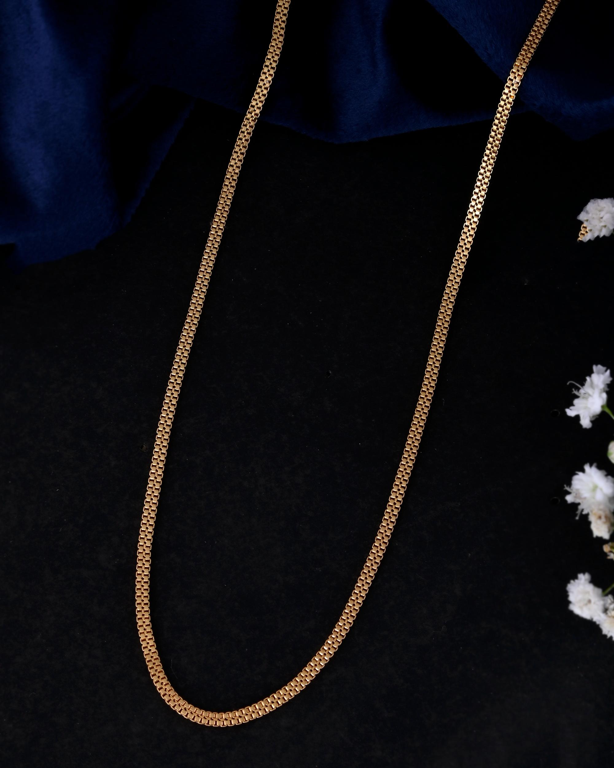 VOJ Gold-Polished Designer Box Women Chain - Distacart