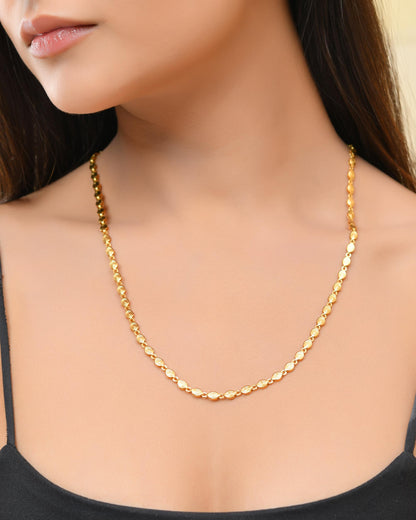 VOJ Gold-Polished Designer Oval Women Chain - Distacart