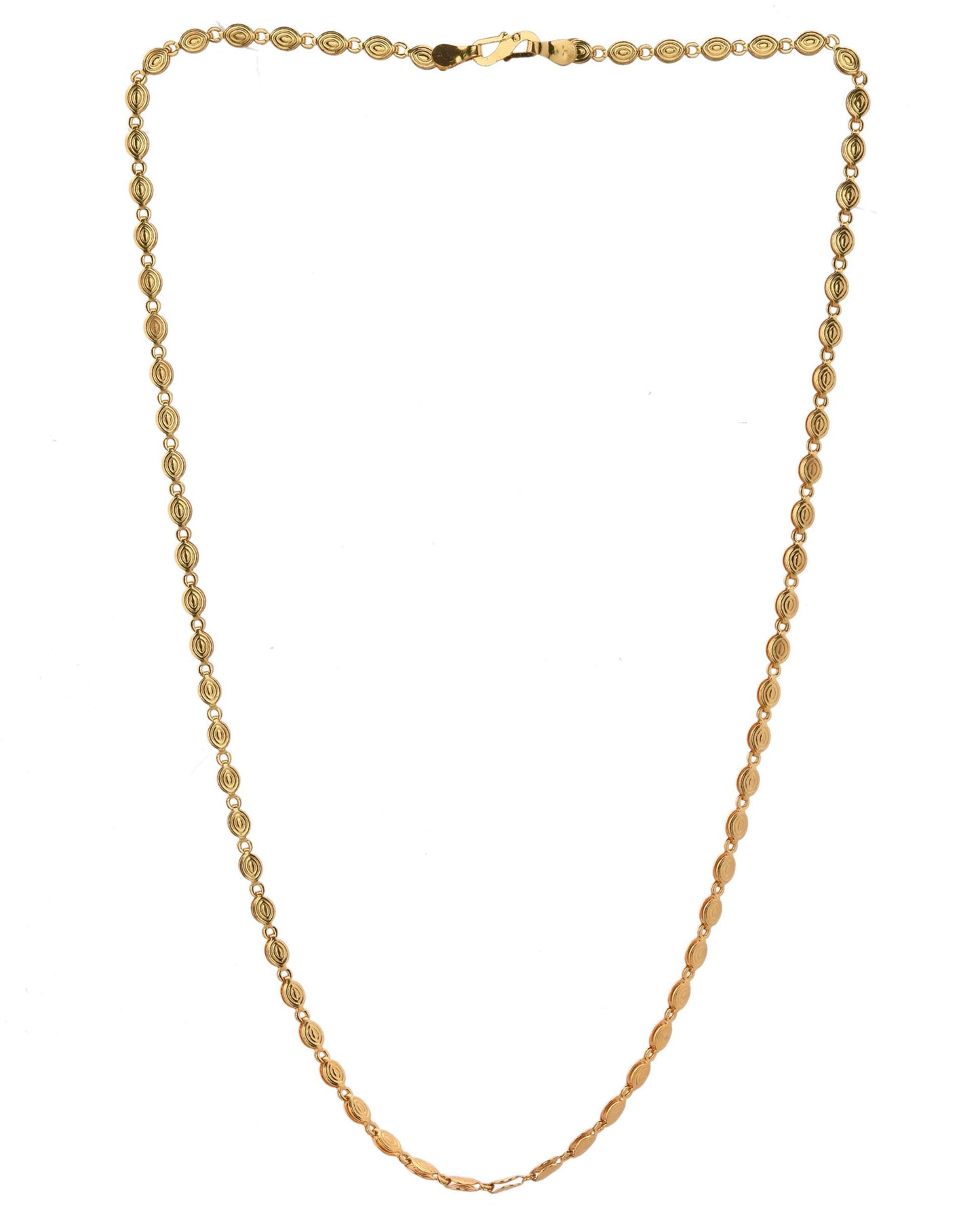VOJ Gold-Polished Designer Oval Women Chain - Distacart