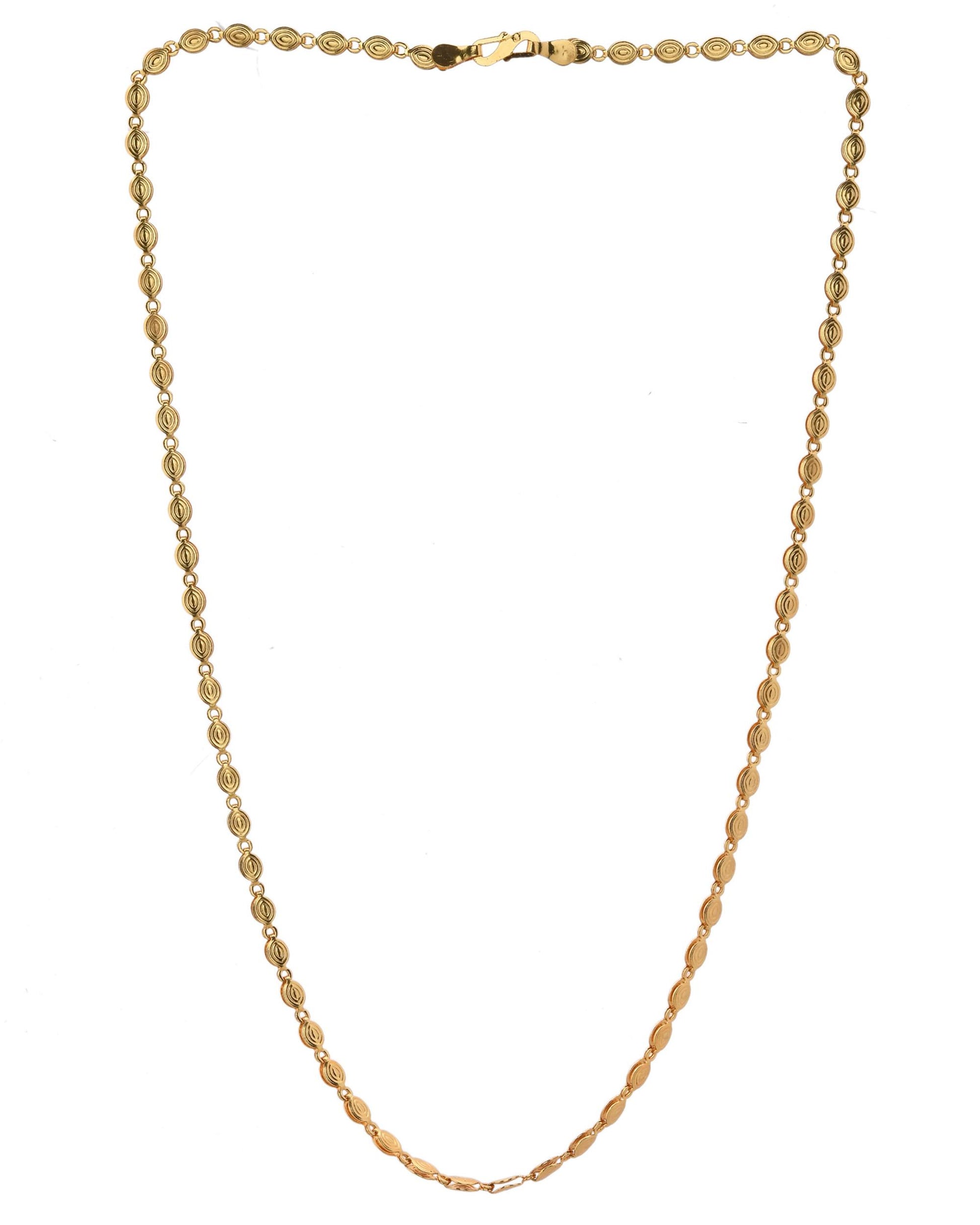 VOJ Gold-Polished Designer Oval Women Chain - Distacart
