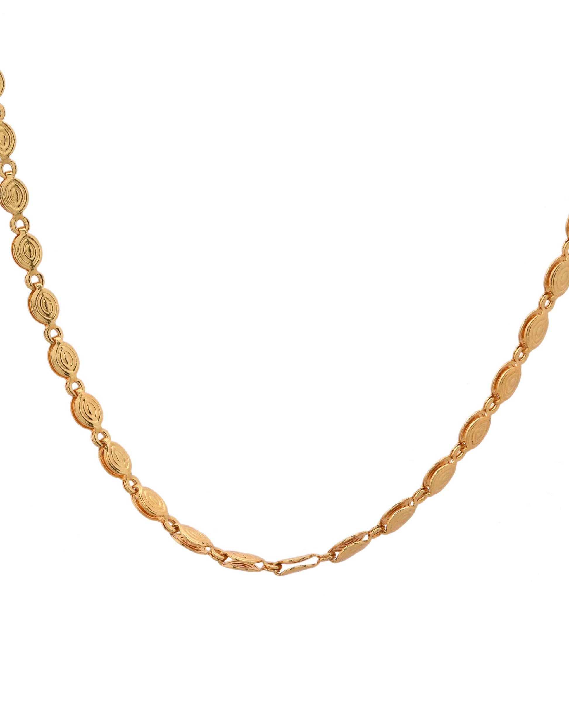 VOJ Gold-Polished Designer Oval Women Chain - Distacart