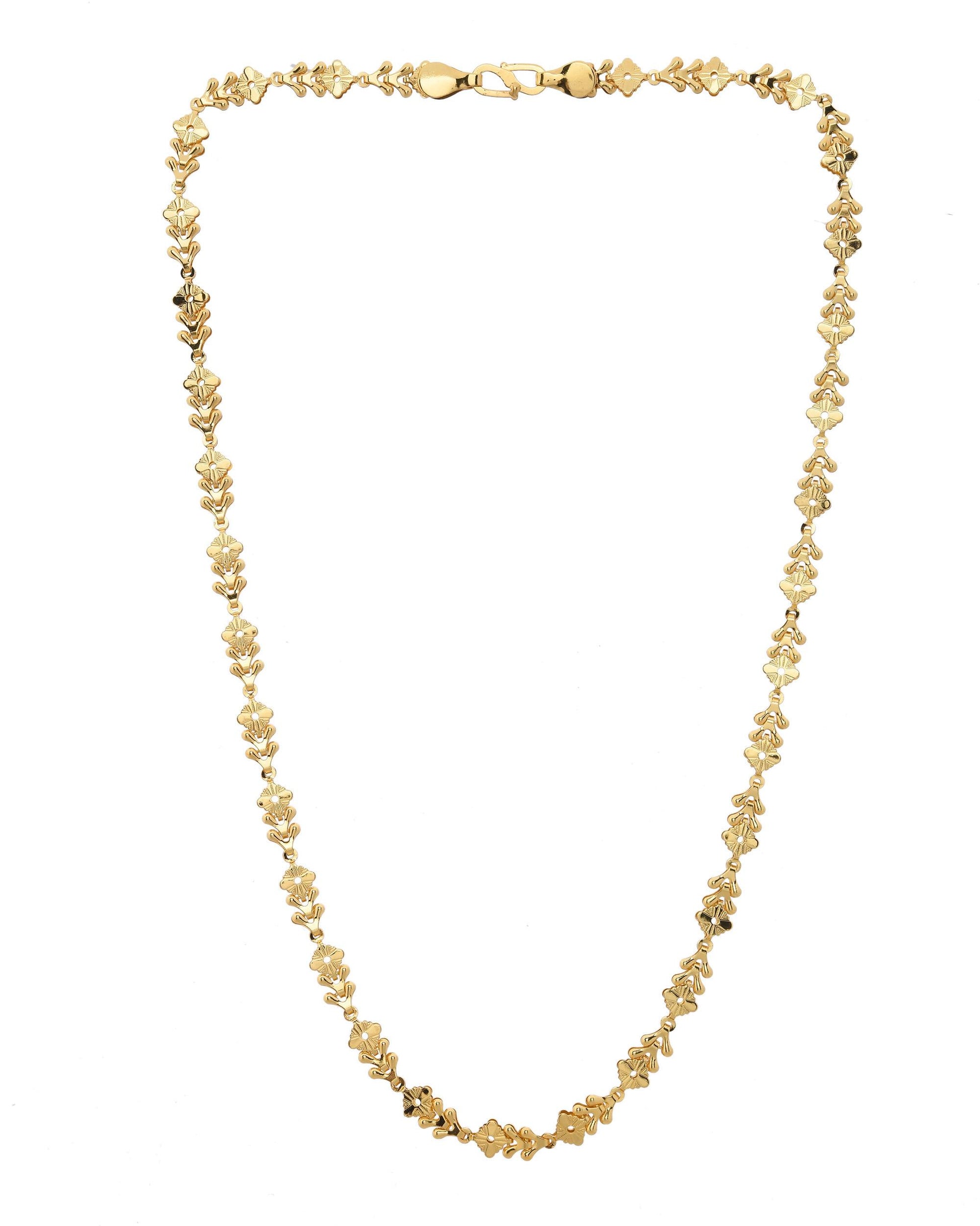 VOJ Gold-Polished Designer Square Women Chain - Distacart