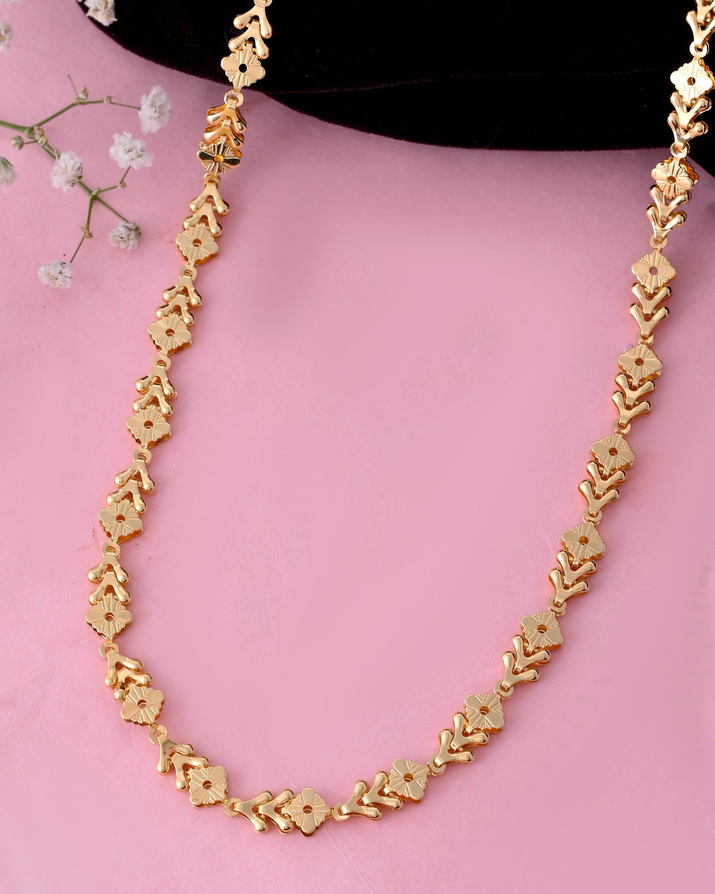 VOJ Gold-Polished Designer Square Women Chain - Distacart
