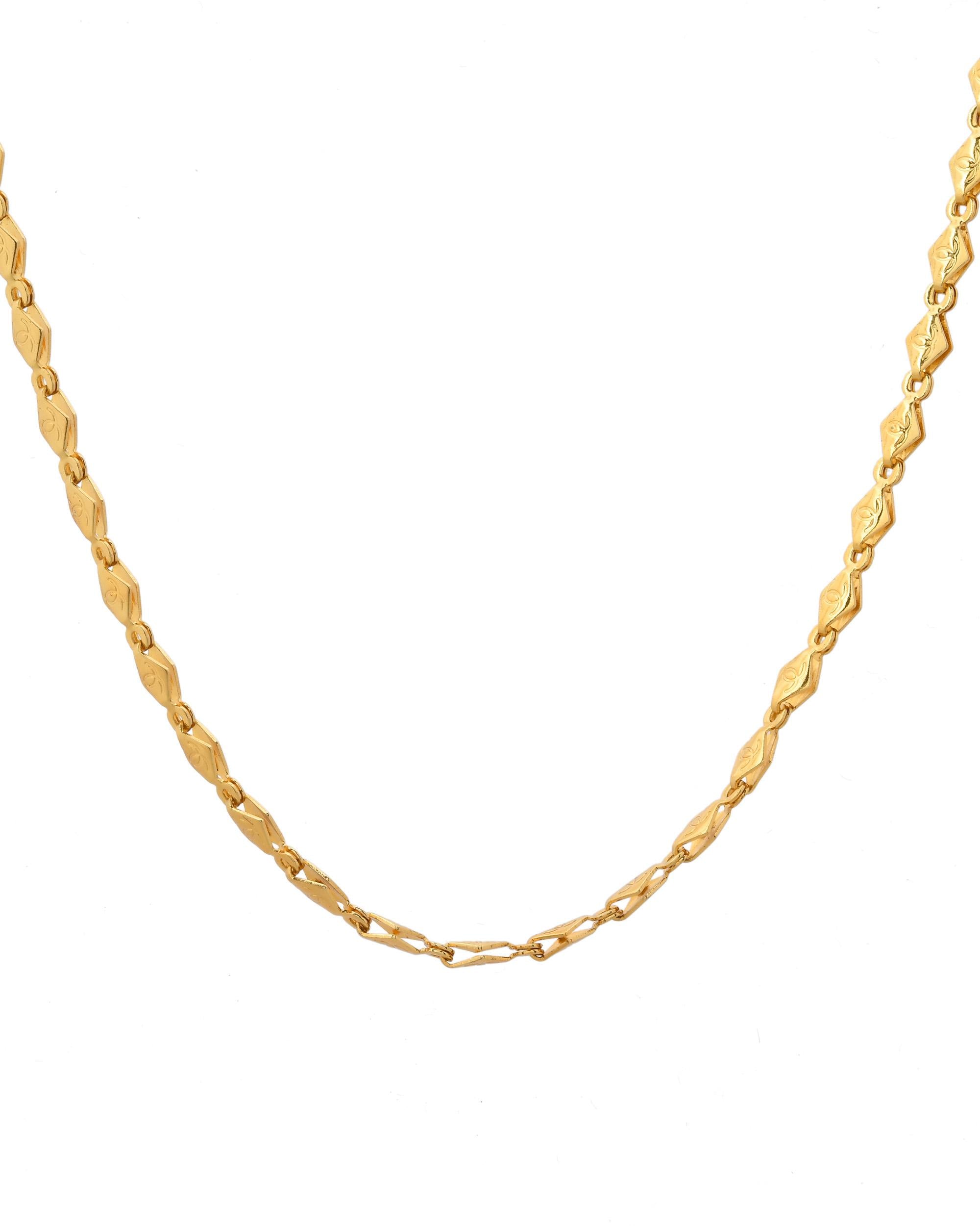 VOJ Gold-Polished Designer Oval Women Chain - Distacart