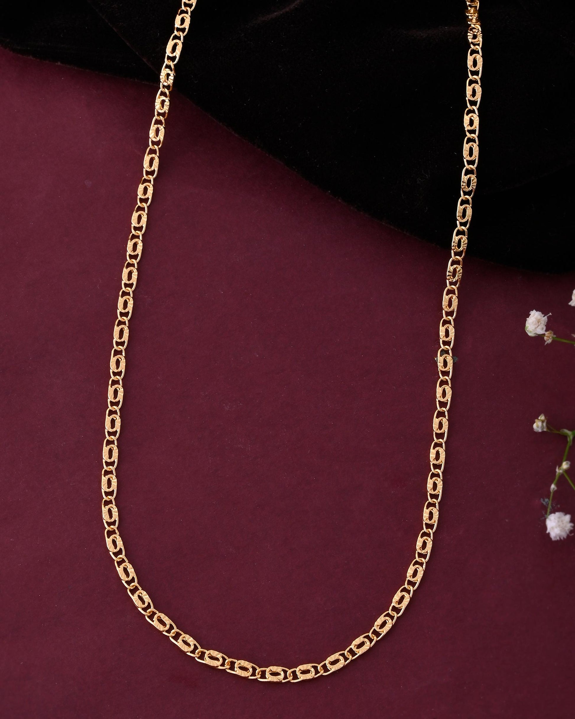 VOJ Gold-Polished Designer Women Chain - Distacart